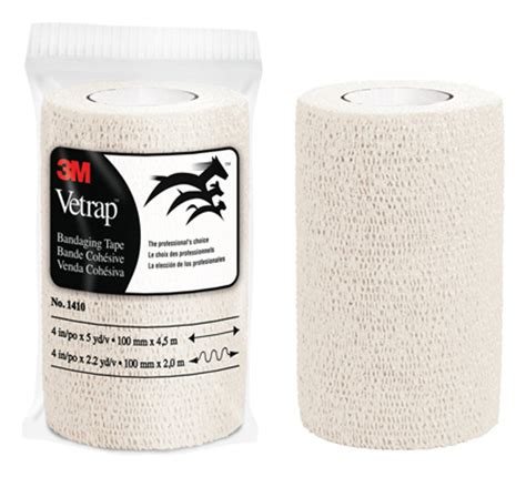 3M Vetrap Horse Bandaging Tape, White, 4-in X 5-yd