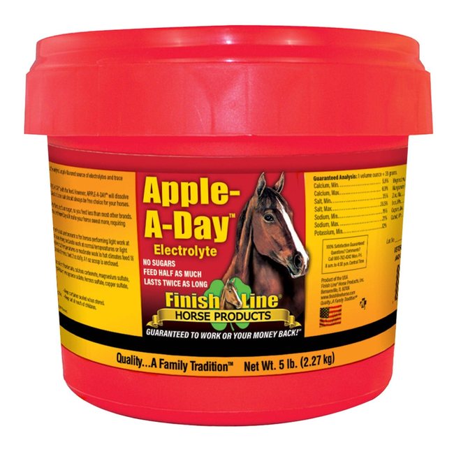 Finish Line Apple-A-Day Electrolyte Apple Flavor Powder Horse Supplement, 30-lb tub