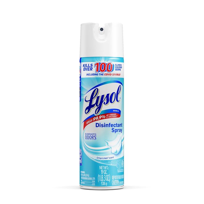 Lysol Disinfectant Spray, Sanitizing and Antibacterial Spray, Crisp Linen Scent, 19 fl oz