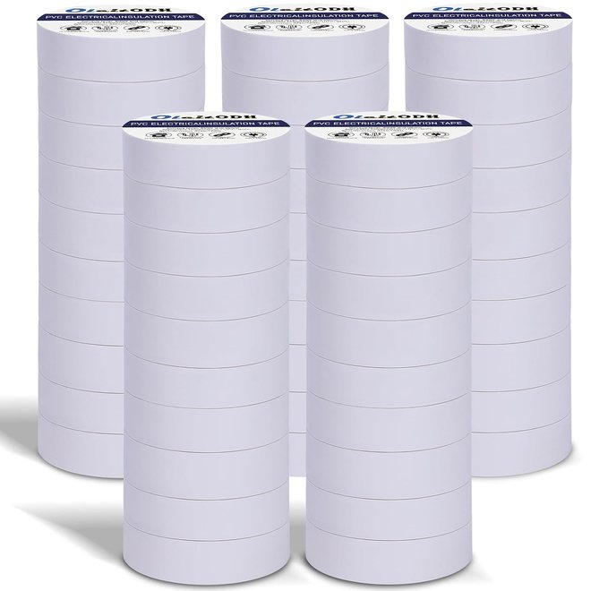 Electrical Tape 3/4 Inch x 66FT White Vinyl Insulation Tape